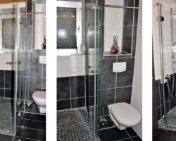 Behindertengerechte Dusche alle Teile wegklappbar